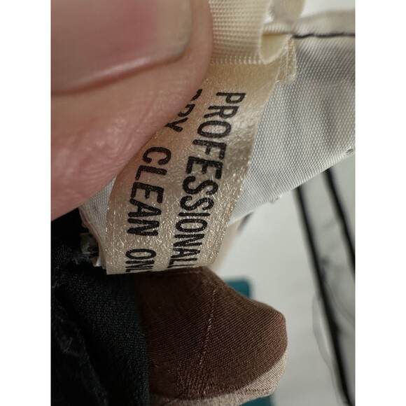 Brijo Retro Geometric Vintage Print Dress Shift Ruffle Silk~ rap L ~Made in USA - Picture 9 of 14